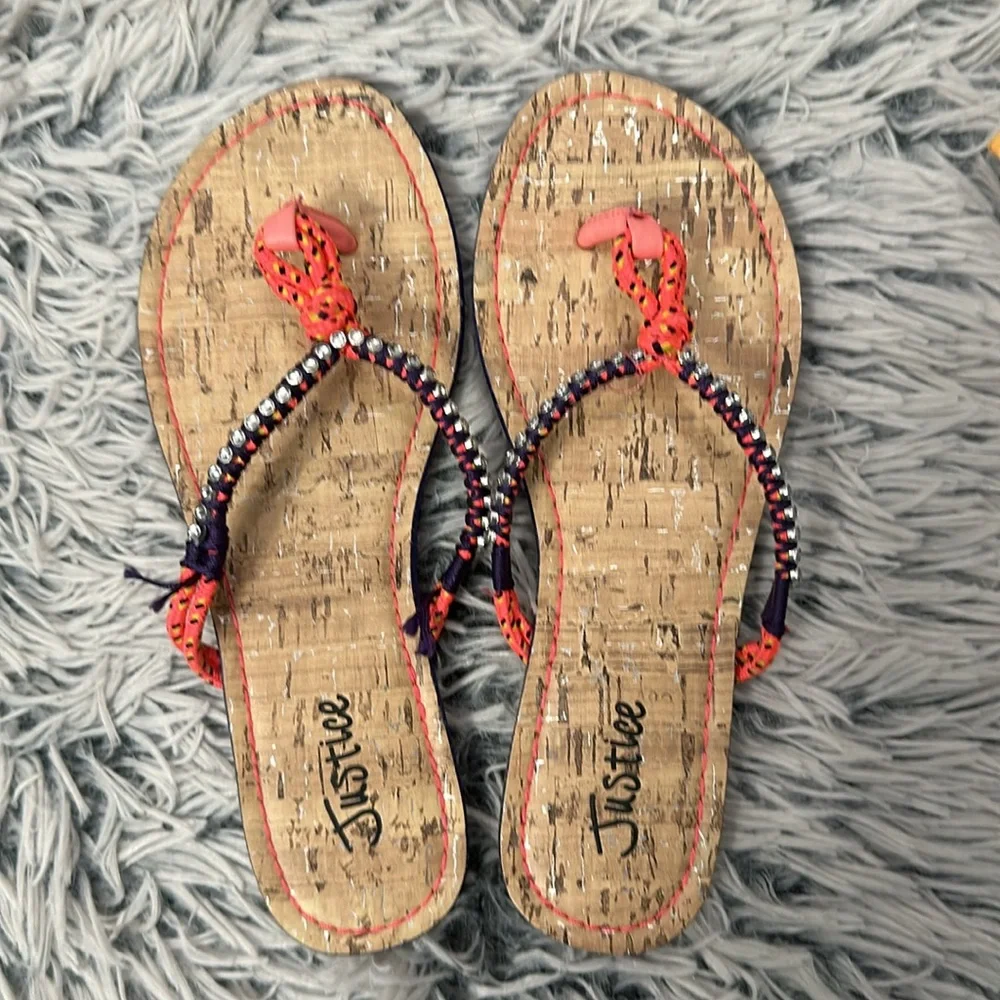 5/$15 Justice Cork Sandals